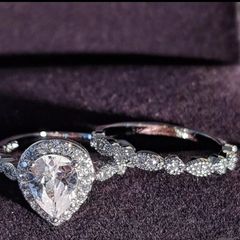 Sterling Silver 2 Ring Set