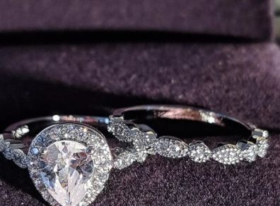 Sterling Silver 2 Ring Set