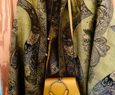 ladies Pashmina and leather shoulder bag