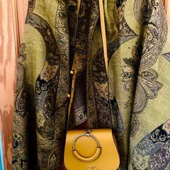 ladies Pashmina and leather shoulder bag