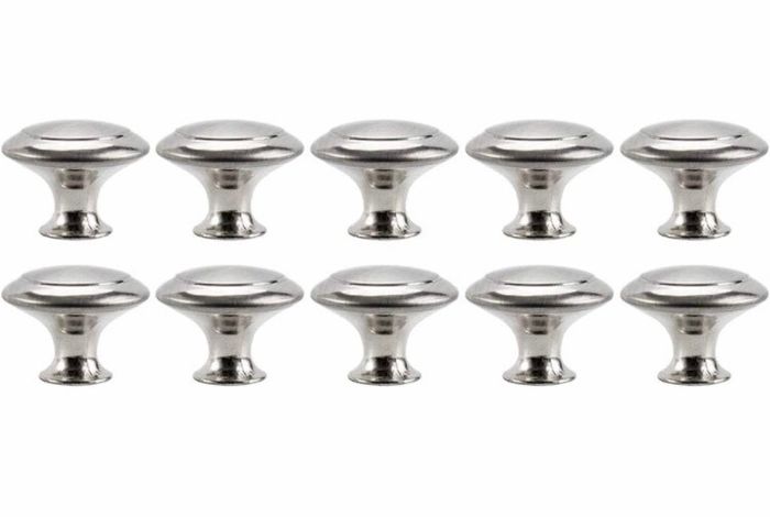 20Pack Cabinet Door Knobs Brushed Nickel Round Drawer Handle Hardware Stainless Steel with Screw for Kitchen Bathroom Bedroom Silver (MULTIPLE AMOUNTS, SEE DESCRIPTION)
