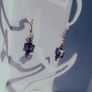 Smokey Plum Glass Cube Facet Drop Earrings Image 5