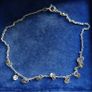 Vintage Sterling Silver925 Disc Charm Anklet Bracelet length 10" - 1,6g Image 2