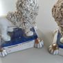 Vintage pair of 19th century small  Staffordshire poodles porcelain figures Image 8