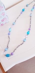 Necklace - Silver with Beads