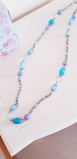 Necklace - Silver with Beads