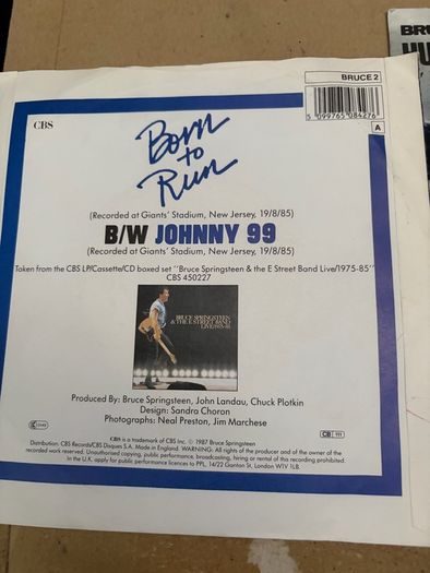 Bruce Springsteen vinyl singles Irish pressing