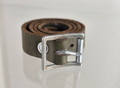 Vintage Swiss Army Military Issued Utility Leather Belt 1960s