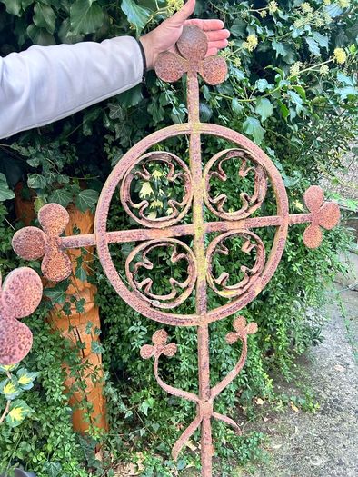 Pair of Victorian Iron Cross Finials Architectural Salvage