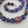Vintage Venetian Style Mix Thousand Eyes & Chevron Glass Beads Necklace Image 3