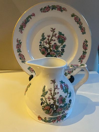 MAYFAIR  Indian Tree China plate and EMERALD ISLE pitcher