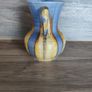 Vintage Large Water Jug Shelley 1930s Yellow Striped Blue Image 3