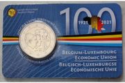 Belgium 2 Euro Base Metals Brilliant Uncirculated Coin 2021 - 100 Years of Economic Union Belgium-Luxembourg - 2 Euro Commemorative Coin