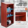 Podium Stand, 47 in Hostess Stand with 4 Rolling Wheels, Wood Podium with Storage Shelves, and Slant Desktop, Lecterns & Podiums for Church Image 4
