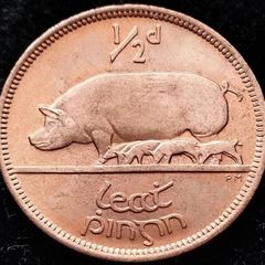[#63..] - Ireland 1967 | Irish 1/2d | Irish Half Penny | KM.10 | UNC