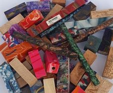 A Mixture of 40 Woodturning Pen Blanks