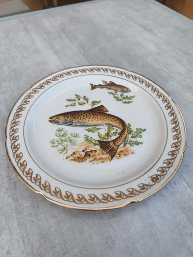 Vintage French Porcelain Fish Service Set c.1950s