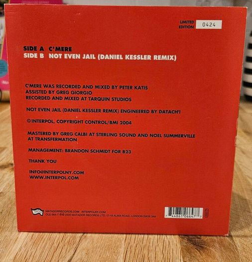 Interpol "C'Mere" 7"
