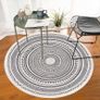 Round Rug Bohemian 4FT/120cm Circle Area Rug Cotton Rug Washable Round Rug Geometric Pattern Printed Hand Woven Carpet with Tassels Floor Mat for Kitchen Living Room Laundry Playroom (FREE SHIPPING) Image 2