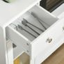 Microwave Cabinet, Kitchen Buffet, Storage Cabinet for Kitchen, Dining Room 90 x 40 x 82 cm Tempered Glass and Wood, White Image 3