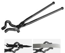 Carbon Steel Forge Tongs with A3 Steel Rivets, for Knife Blades, Long Pieces, Circular Forgings, for Beginner and Seasoned Blacksmiths and Bladesmiths