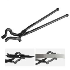 Carbon Steel Forge Tongs with A3 Steel Rivets, for Knife Blades, Long Pieces, Circular Forgings, for Beginner and Seasoned Blacksmiths and Bladesmiths