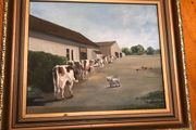 oil on canvas of cows