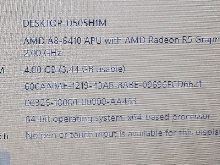 HP 15.6inch Laptop, purple colour, AMD A8-6410 APU 2.0GHz with AMD Radeon R5 Graphics, 4 GB Ram, almost 1 Terrabyte HDD, Windows 10,