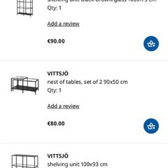 Ikea Vittsjoe Set