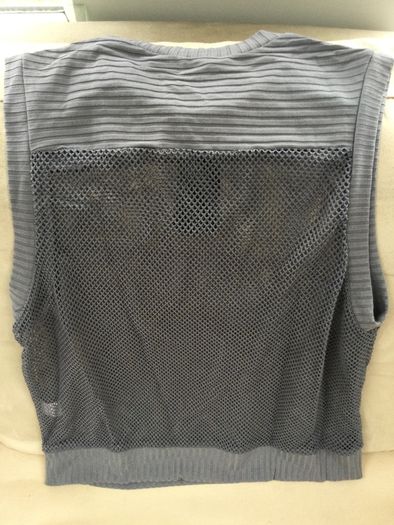 mens mesh gray tank top size small retro designer wear