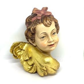 Vintage Hand Carved Wooden Putto