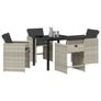 Garden Dining Set 5 pcs Brown Poly Rattan Image 3