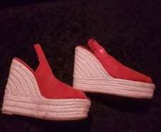 Gorgeous red suedette wedges