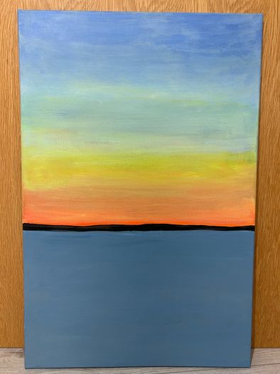 Sunset landscape painting