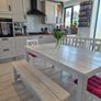 White Wooden Table, Bench, Chairs Image 3