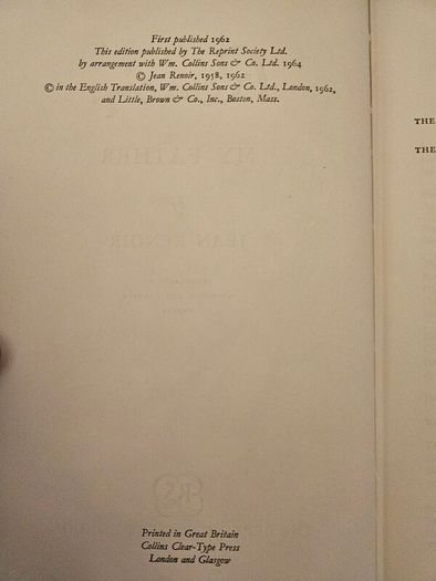 Renoir. My Father By Jean Renoir. Translated By Randolph And Dorathy Weaver. Rare 1964 Hardback In Good Condition.  See Photos For Same.