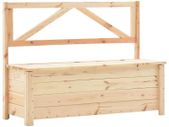 Storage Bench 120 cm Solid Pine Wood