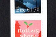 2019 Ireland Christmas Self-adhesive Eur1.70 Commemorative Stamp ex booklet by Philatelic Bureau Pair Mint Never Hinged (MNH)