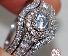Sterling Silver 3 Ring Set