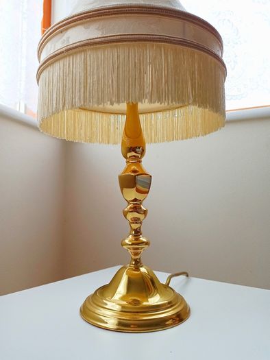 Vintage brass table lamp with original lamp shade by Endon Lighting Leeds  height 51cm