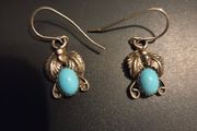 Pair of 925 Sterling Silver and Turquoise Navajo Earrings
