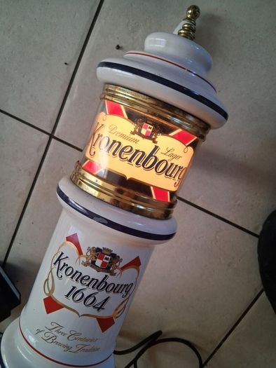 large Ceramic LightUp Kronenbourg 1664 Lager Beer tower tap
