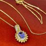 Tanzanite, Yellow Sapphire & White Zircon Pendant with Chain Image 3