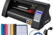 Vinyl Cutter, 375mm Vinyl Plotter, LED Screen Plotter Cutter, Semi-Automatical Built-in Optical Eye for Accurate Guiding, Compatible with SignMaster Software for Windows System Desktop Design