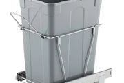 Pullout Trash Can for Kitchen Cabinets, Garbage Waste Recycling Bin, Under Mount Waste Container, with Heavy Duty Metal