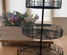 Black metal 3 tier basket