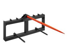49" Hay Spear, Bale Spears 1600lbs Loading Capacity, Skid Steer Loader Tractor Attachment with 2pcs 17.5" Stabilizer Spears