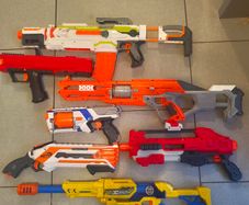 Nerf and X-Shot toy blasters