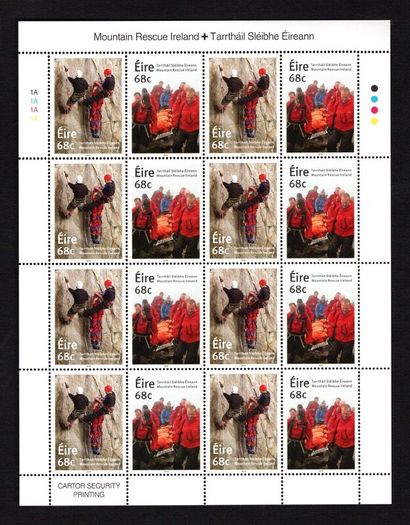 2015 Ireland 50th Anniversary of Mountain Rescue Commemorative Stamps Sheetlet Plate 1A1A1A1A Mint Never Hinged (MNH)