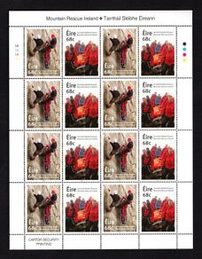2015 Ireland 50th Anniversary of Mountain Rescue Commemorative Stamps Sheetlet Plate 1A1A1A1A Mint Never Hinged (MNH)